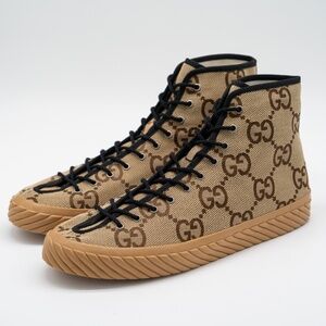 size 16.5G 17 US Gucci GG Canvas High Top Sneakers Brown